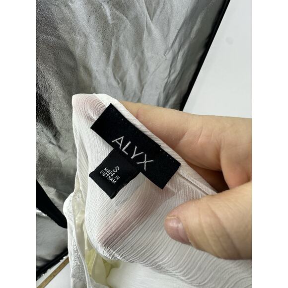 NEW ALYX Small Women Pullover 2in1 Blouse Top Gathered 3/4 Sleeve S021 - Picture 6 of 9